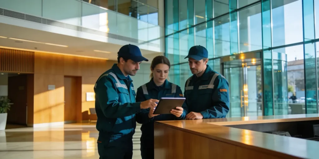 Equipo de Soluciones para Negocios en una oficina